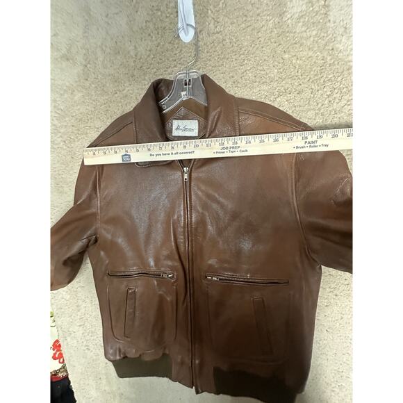 Adam Spencer Vtg Leather A2 Bomber Jacket Distressed Quilted Lining Men's Sz 42 - Picture 10 of 16